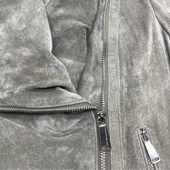 BCBGeneration Women's Gray Suede Jacket Small Pockets Sleeve Zippers - Picture 16 of 16